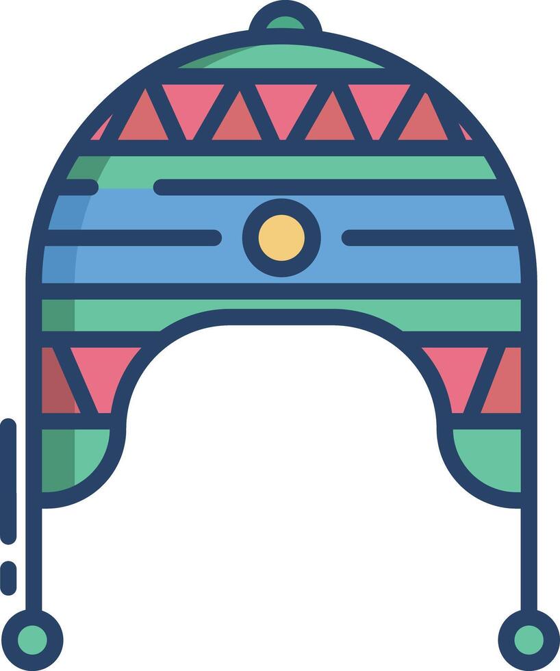Chullo linear color illustration vector