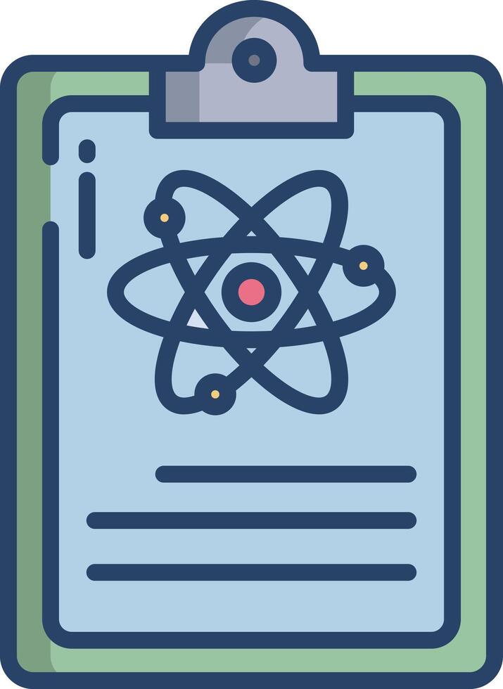 Physics notes linear color illustration vector