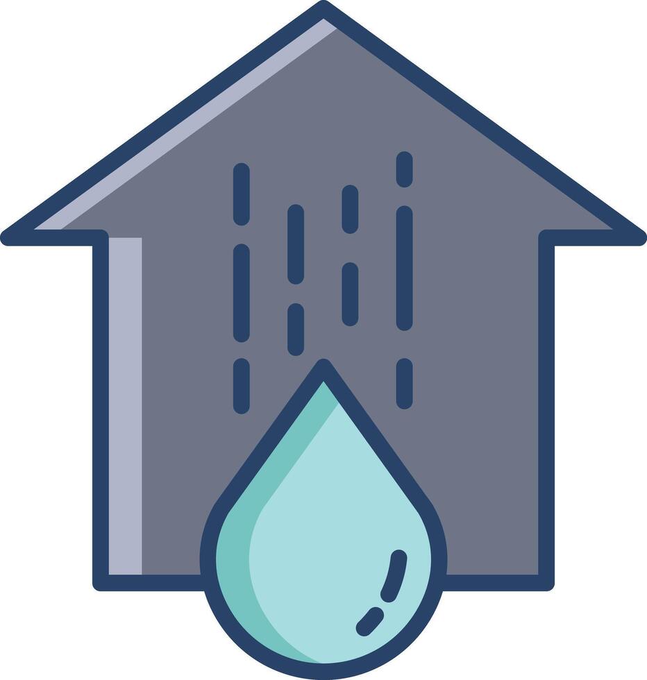 Home water linear color illustration vector