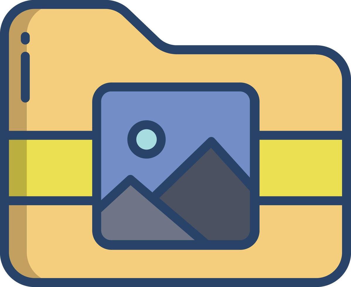 Folder linear color illustration vector