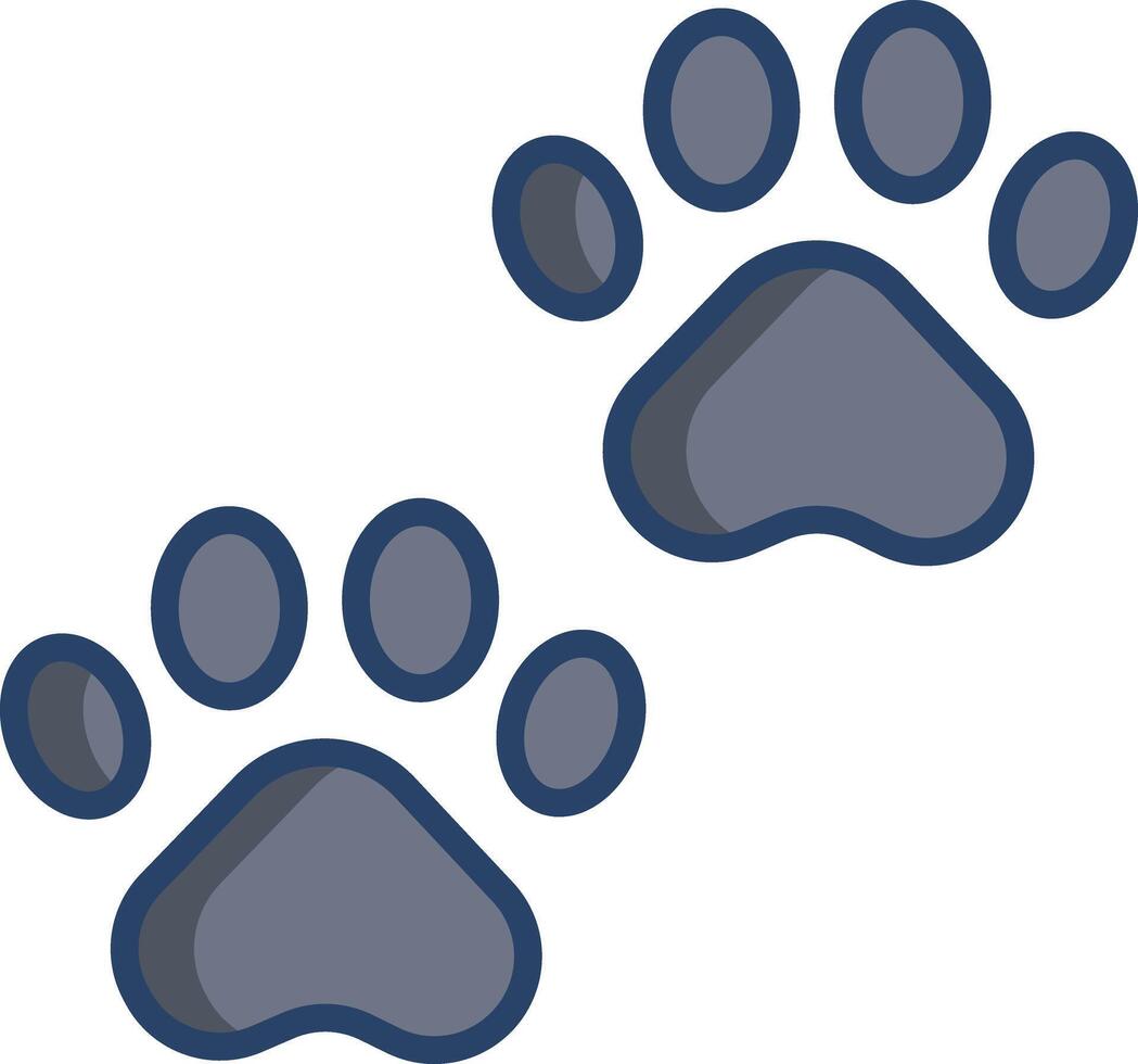 Paws linear color illustration vector