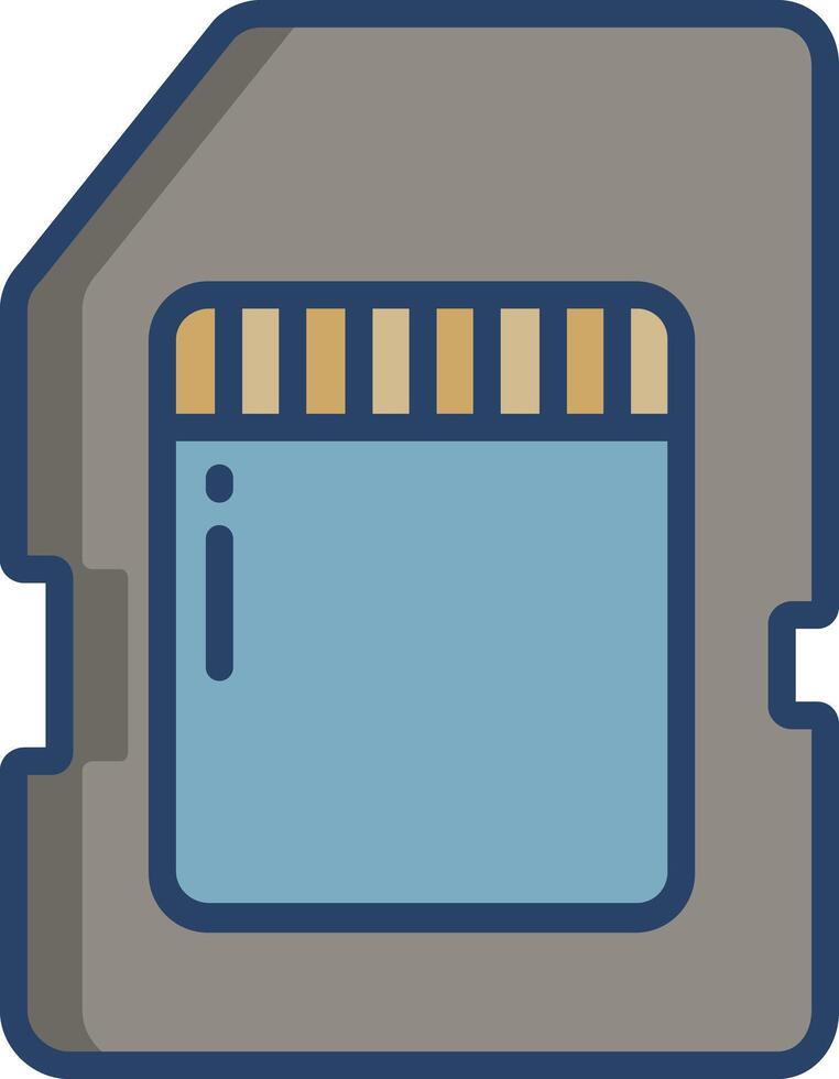 Memory Card linear color illustration vector