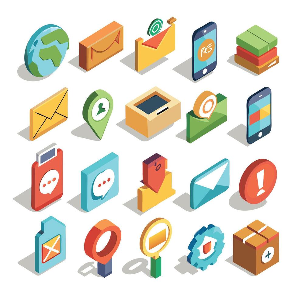 Contact Us icon set collection for websites and mobile applications vector