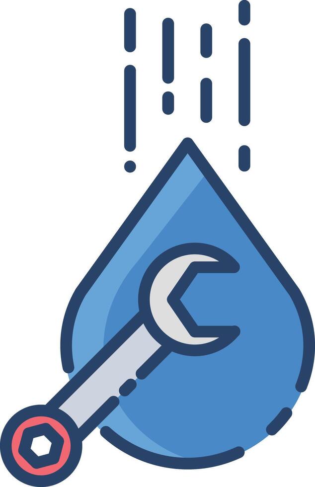 Plumbing Work linear color illustration vector