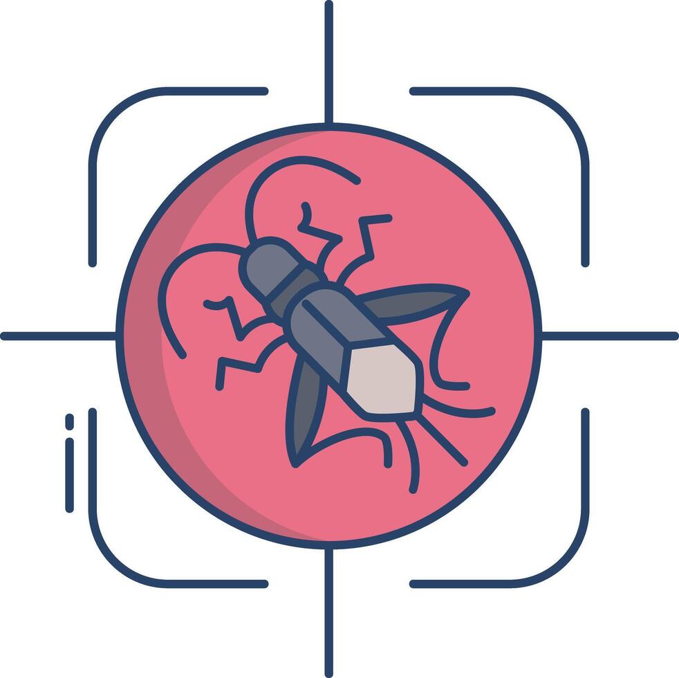 Insect detection linear color illustration vector