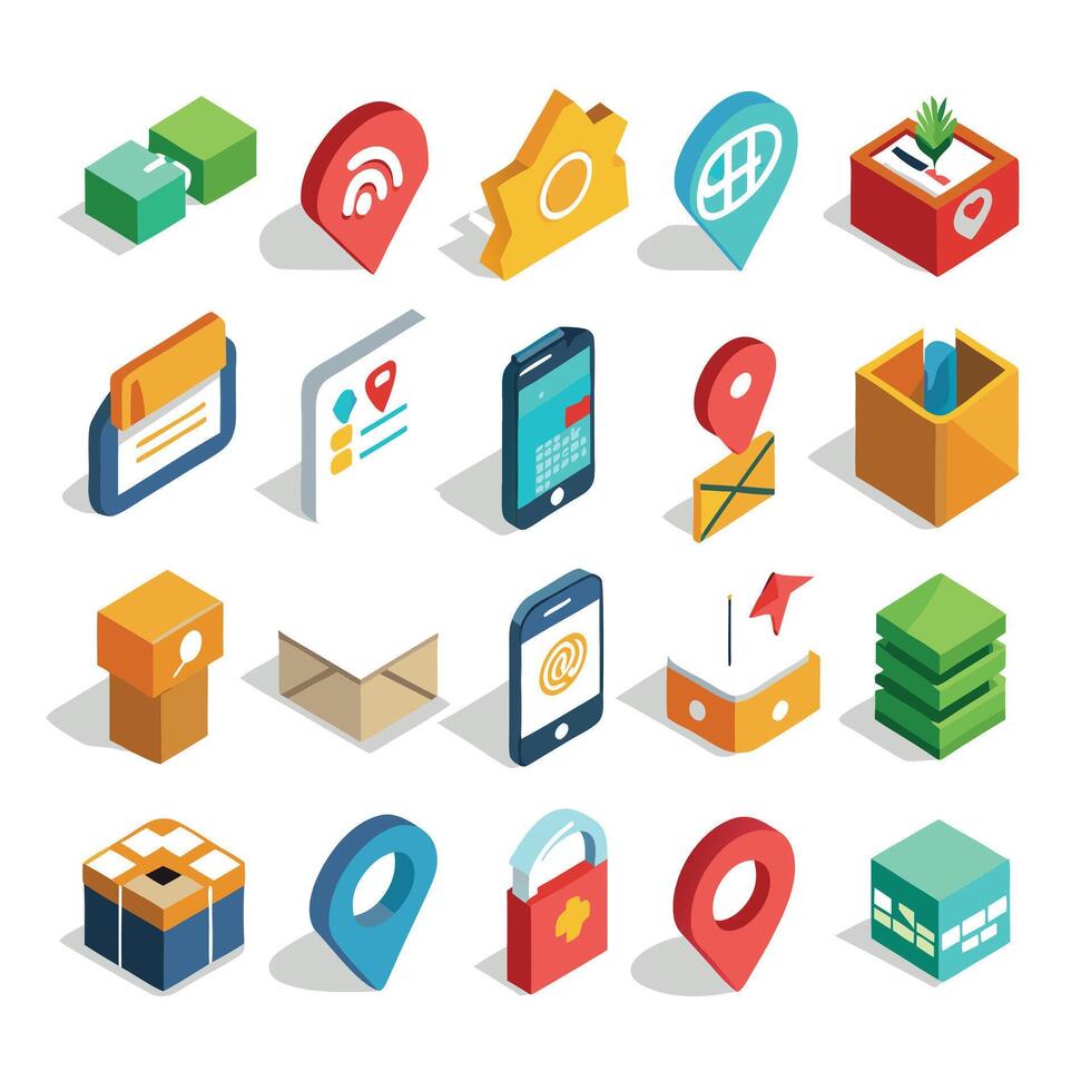 Contact Us icon set collection for websites and mobile applications vector