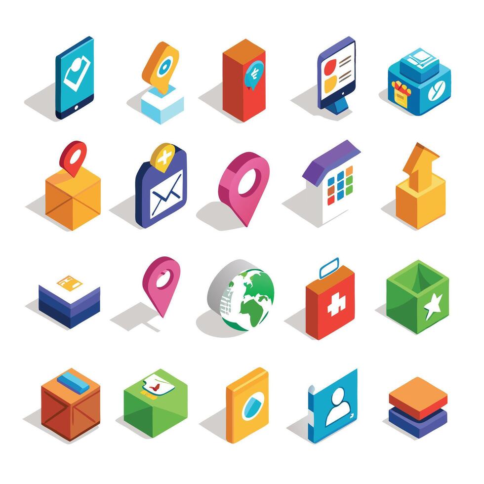 Contact Us icon set collection for websites and mobile applications vector