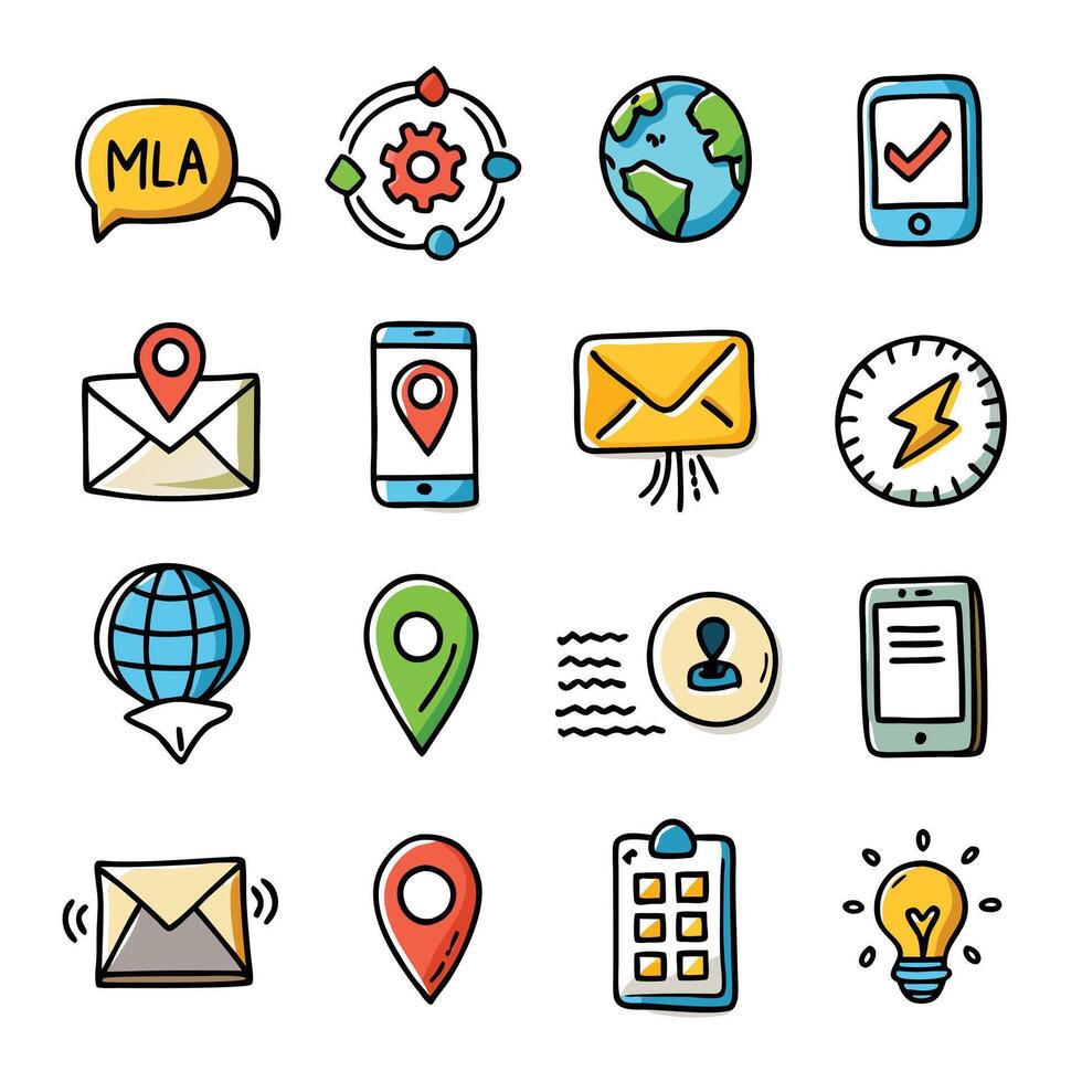 Contact Us icon set collection for websites and mobile applications vector
