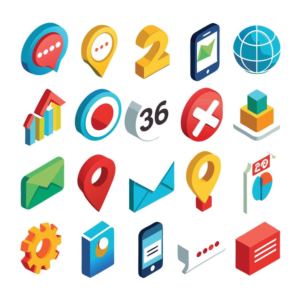 Contact Us icon set collection for websites and mobile applications vector