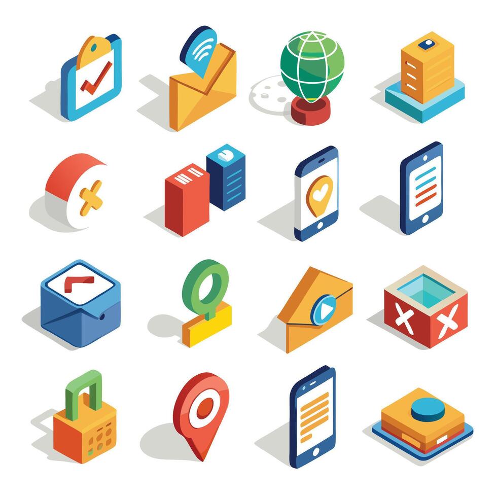 Contact Us icon set collection for websites and mobile applications vector