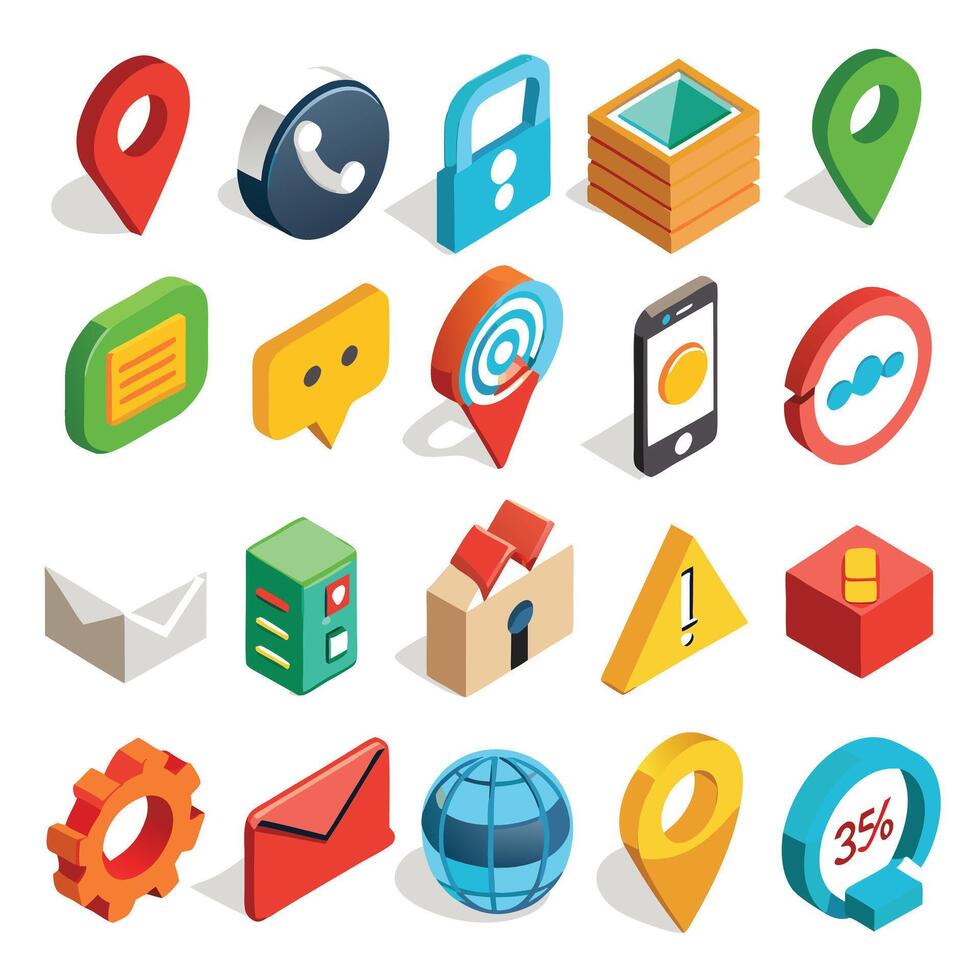Contact Us icon set collection for websites and mobile applications vector