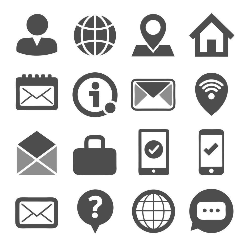 Contact Us icon set collection for websites and mobile applications vector
