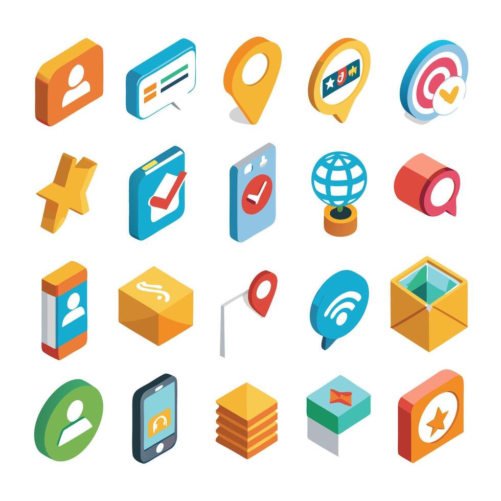 Contact Us icon set collection for websites and mobile applications vector