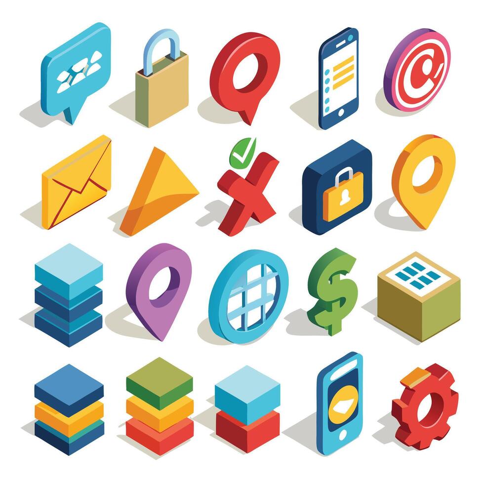 Contact Us icon set collection for websites and mobile applications vector