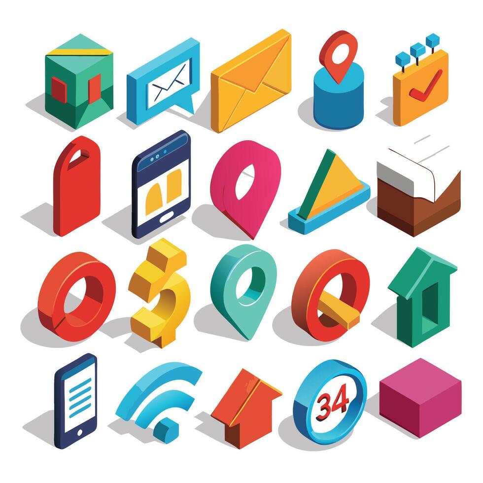 Contact Us icon set collection for websites and mobile applications vector