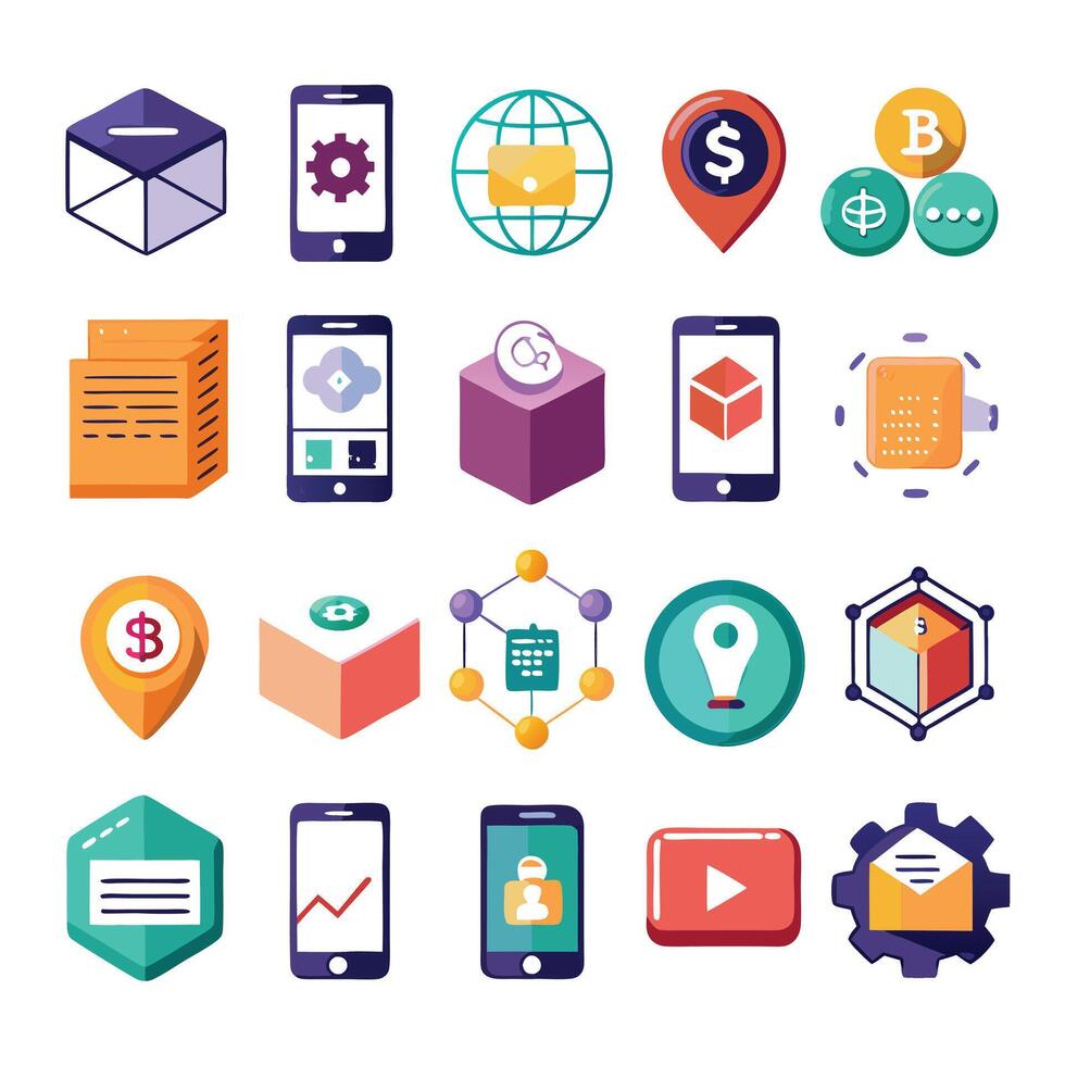 Contact Us icon set collection for websites and mobile applications vector