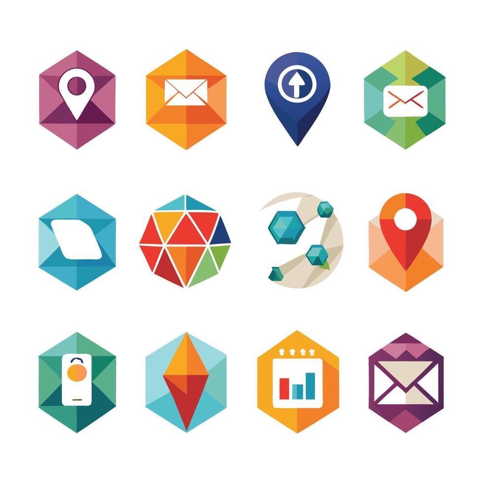 Contact Us icon set collection for websites and mobile applications vector
