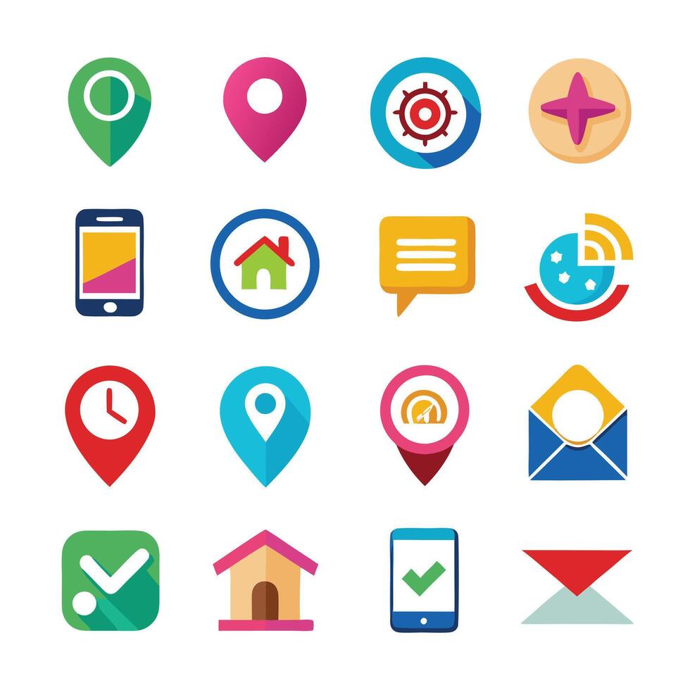 Contact Us icon set collection for websites and mobile applications vector