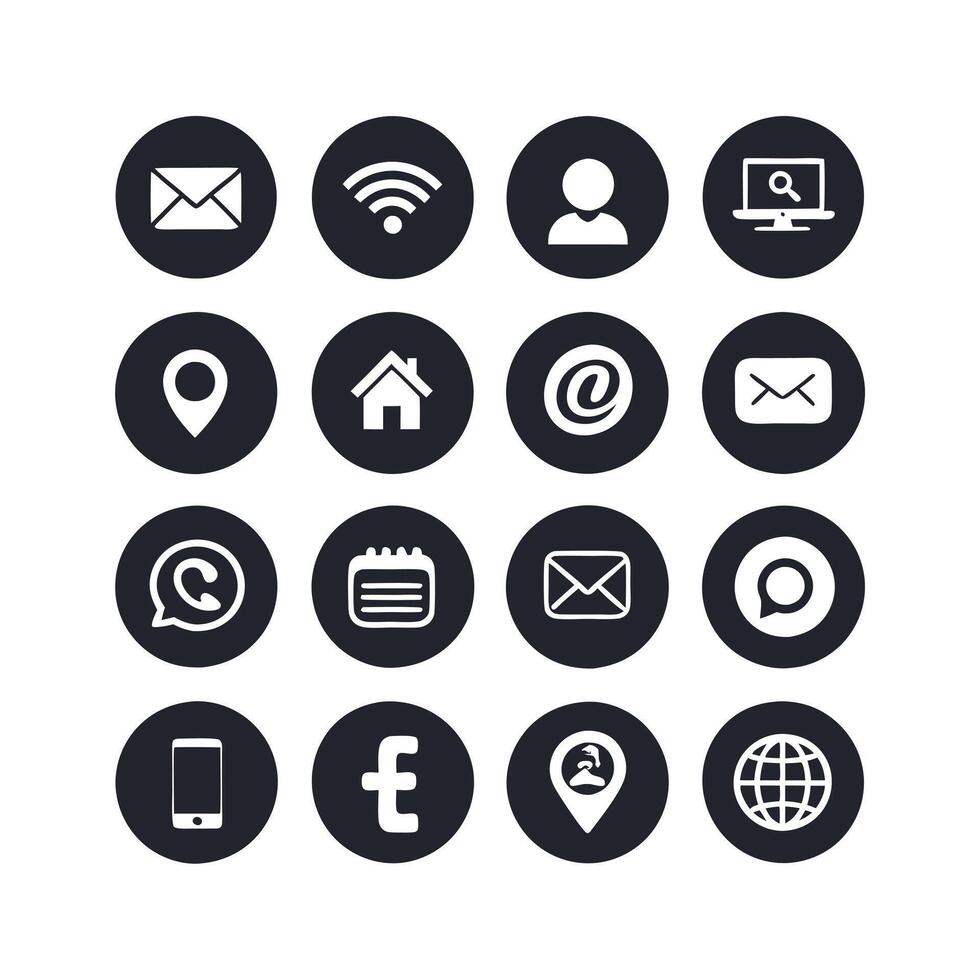 Contact Us icon set collection for websites and mobile applications vector