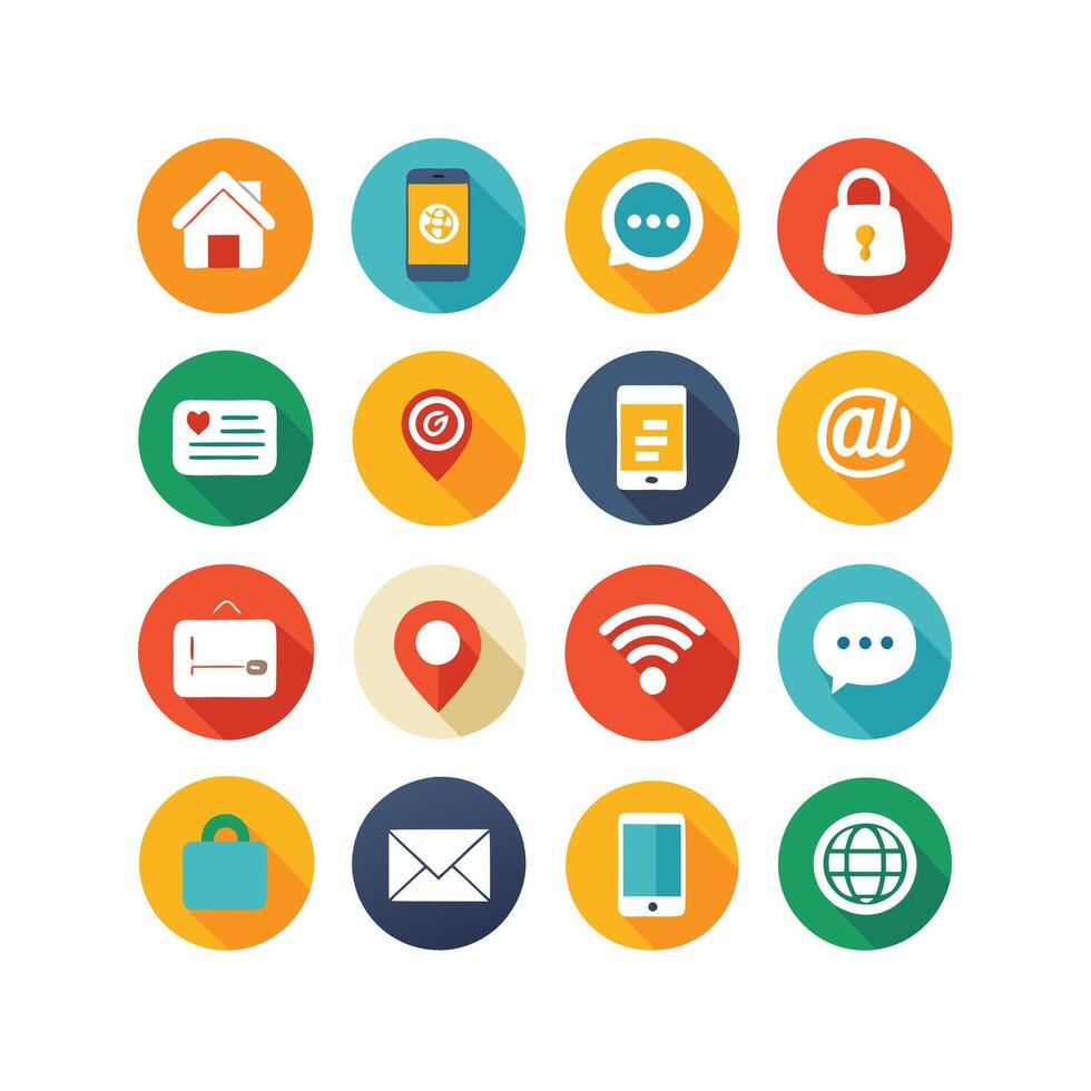 Contact Us icon set collection for websites and mobile applications vector