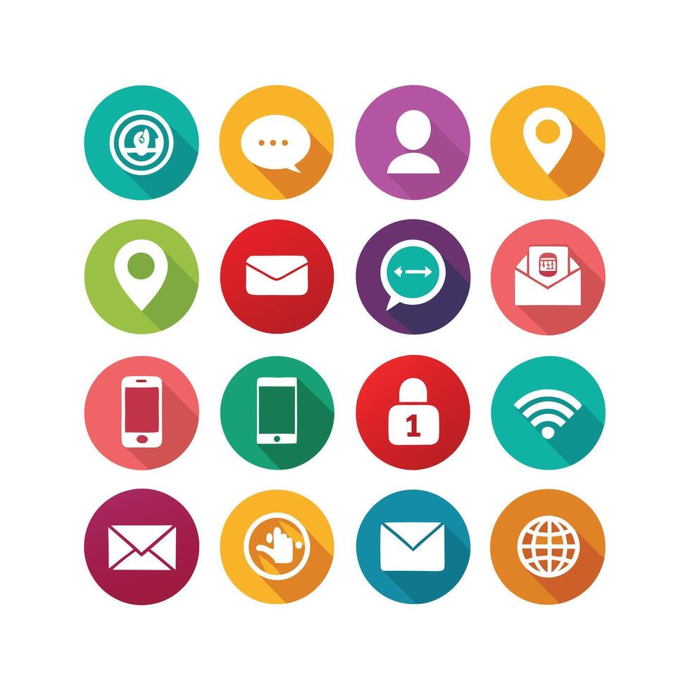 Contact Us icon set collection for websites and mobile applications vector