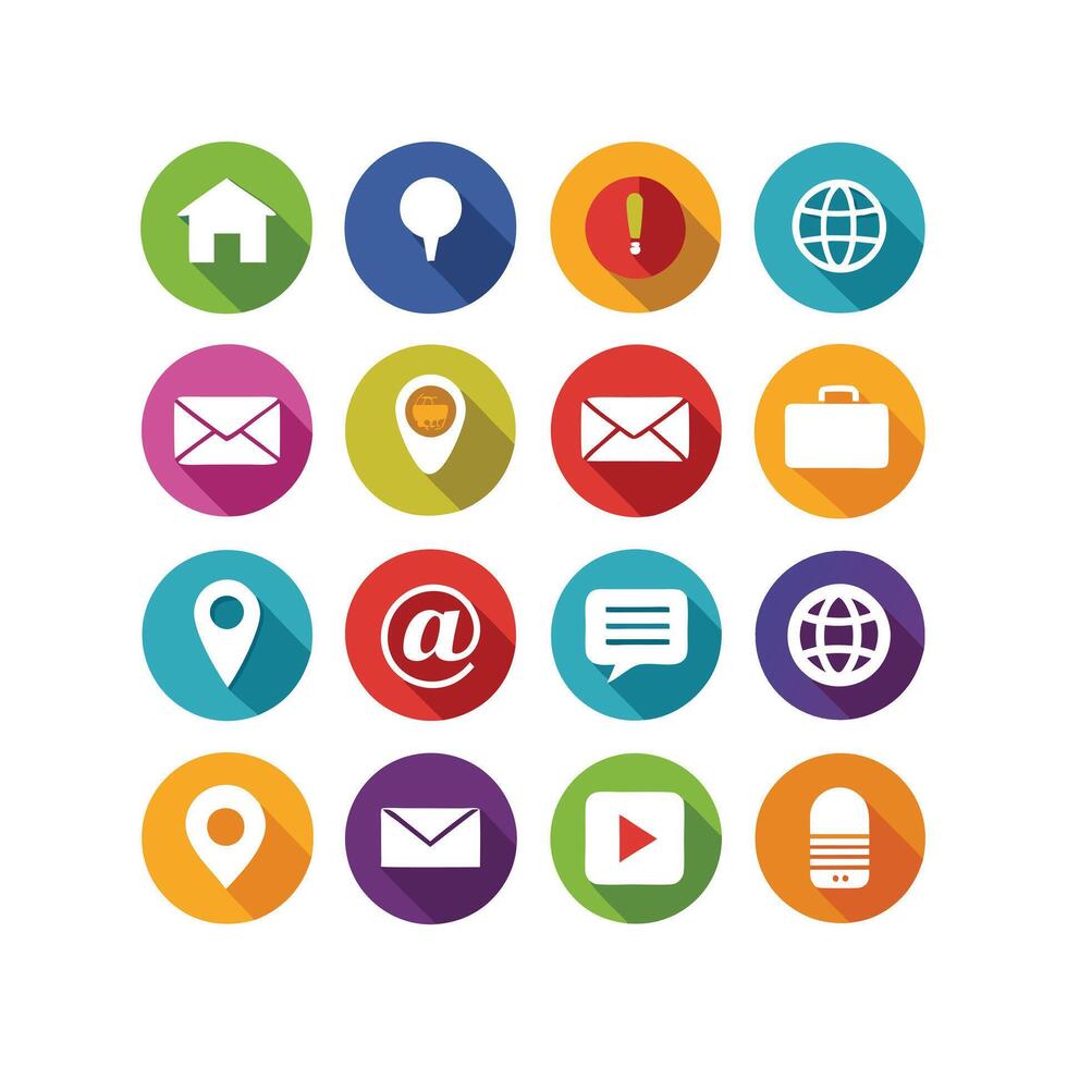 Contact Us icon set collection for websites and mobile applications vector
