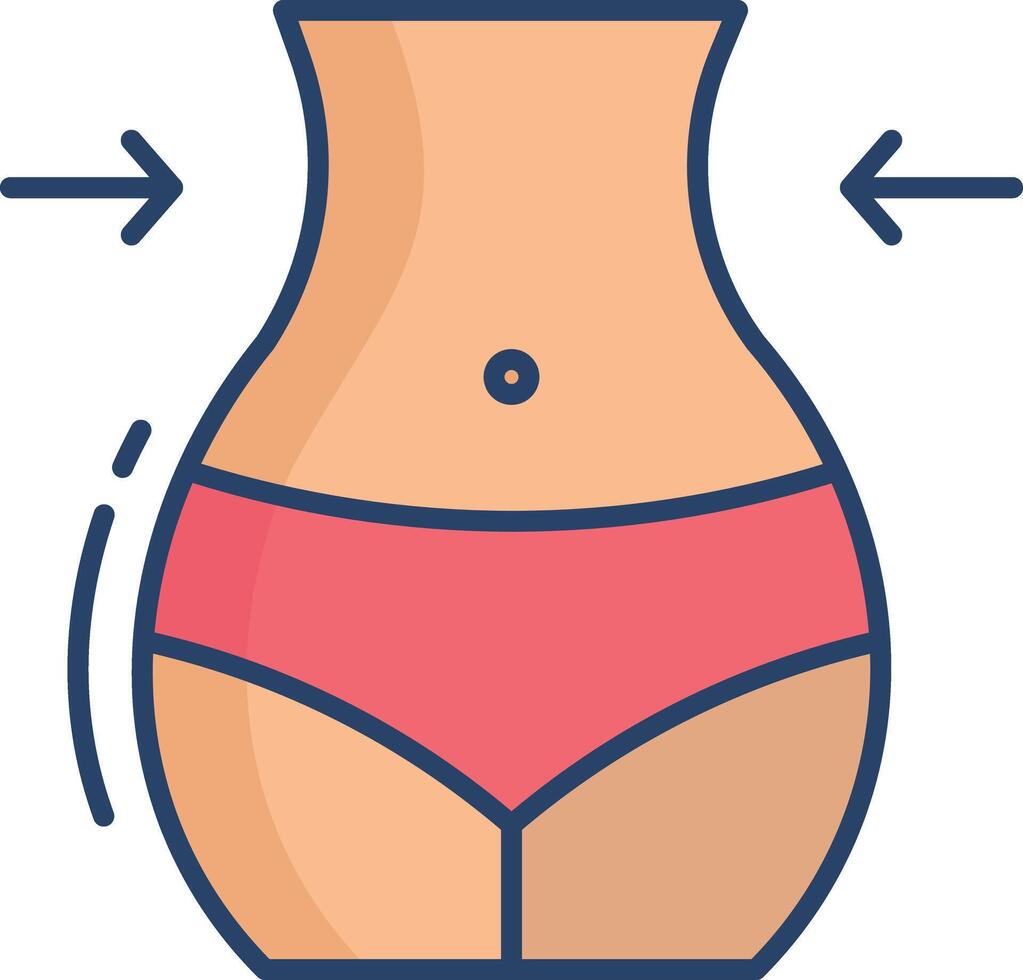 Slimming linear color illustration vector