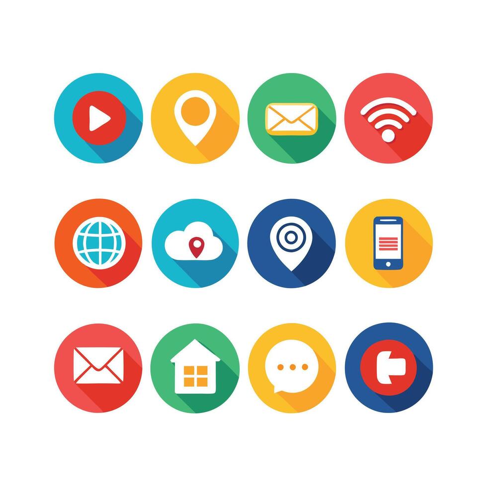 Contact Us icon set collection for websites and mobile applications vector