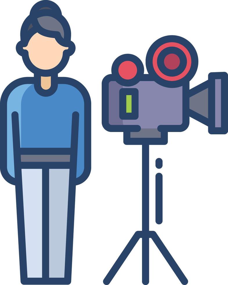 Cameraman linear color illustration vector