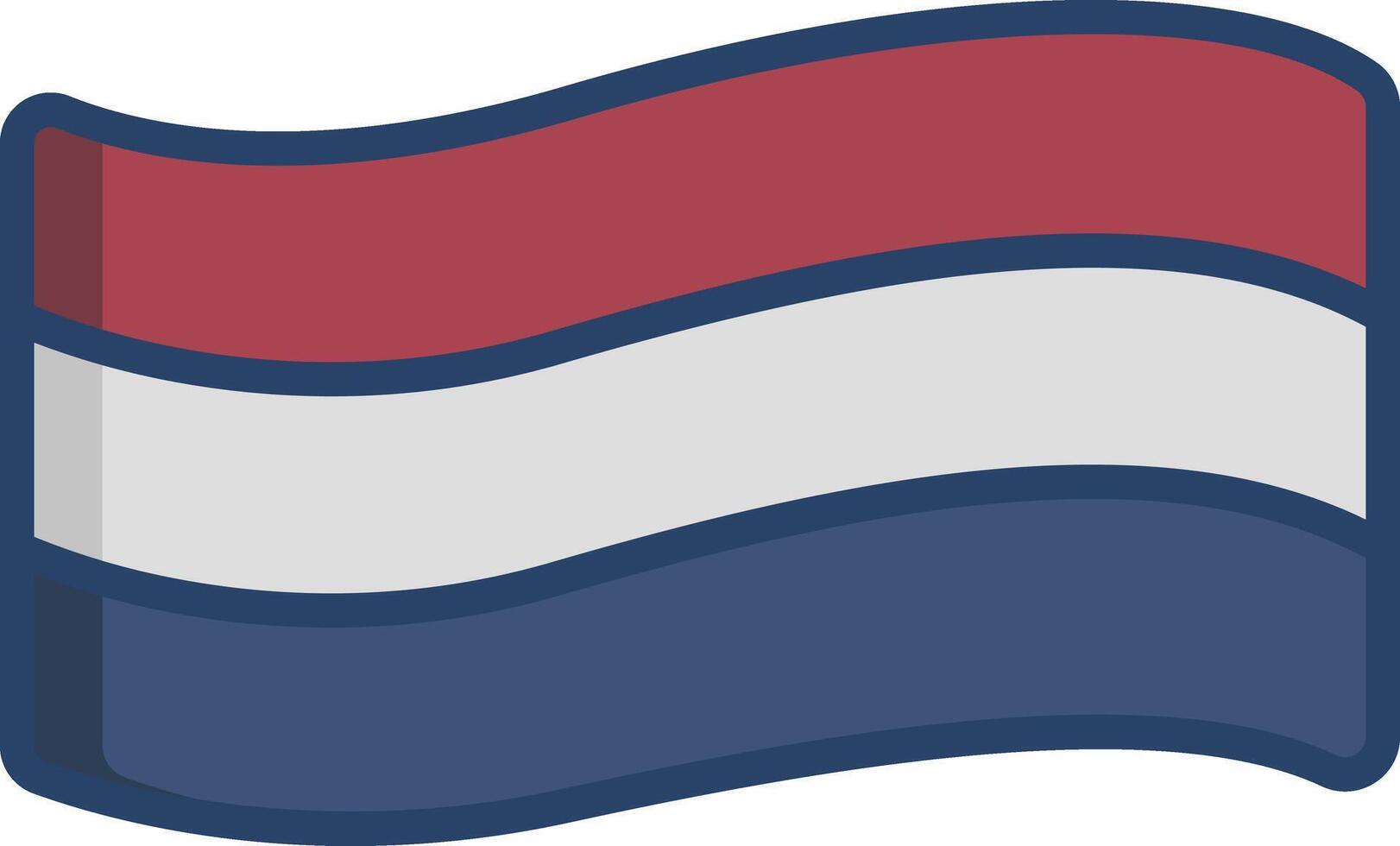 Netherland Flag linear color illustration vector