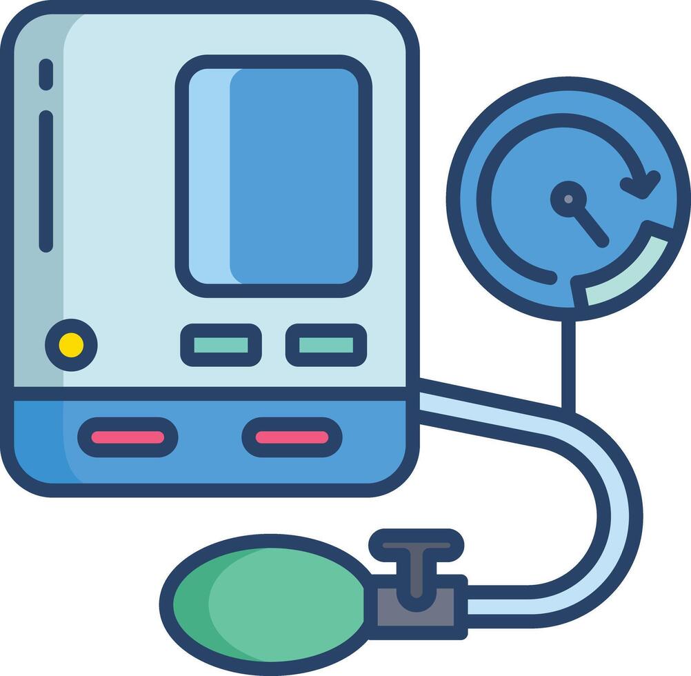 blood pressure linear color illustration vector