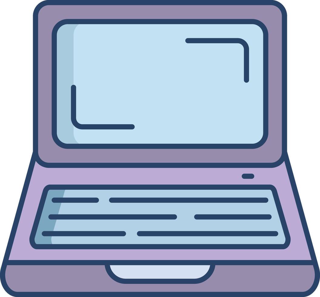 Laptop linear color illustration vector