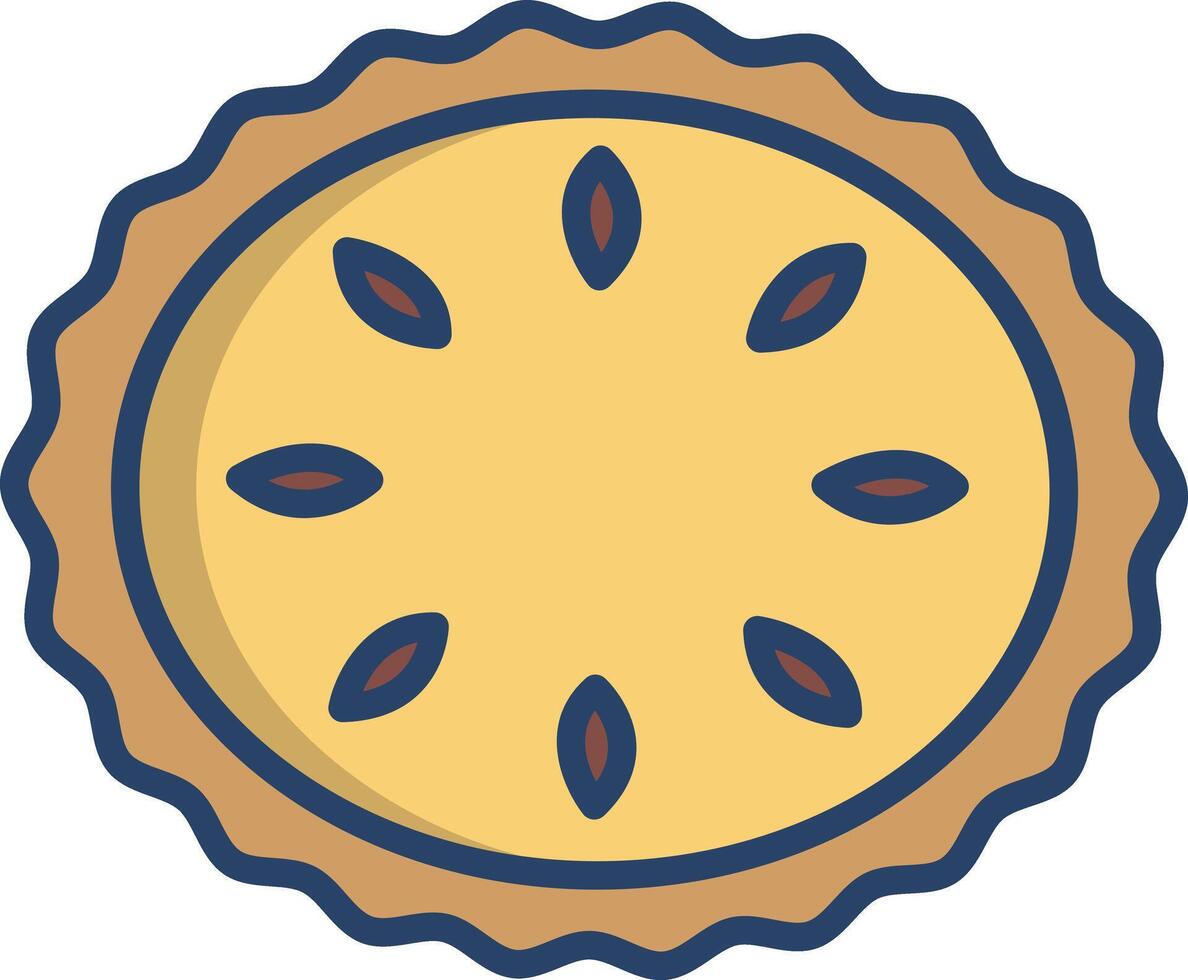 Pie linear color illustration vector