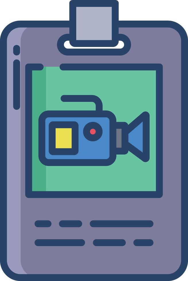 Id Card linear color illustration vector