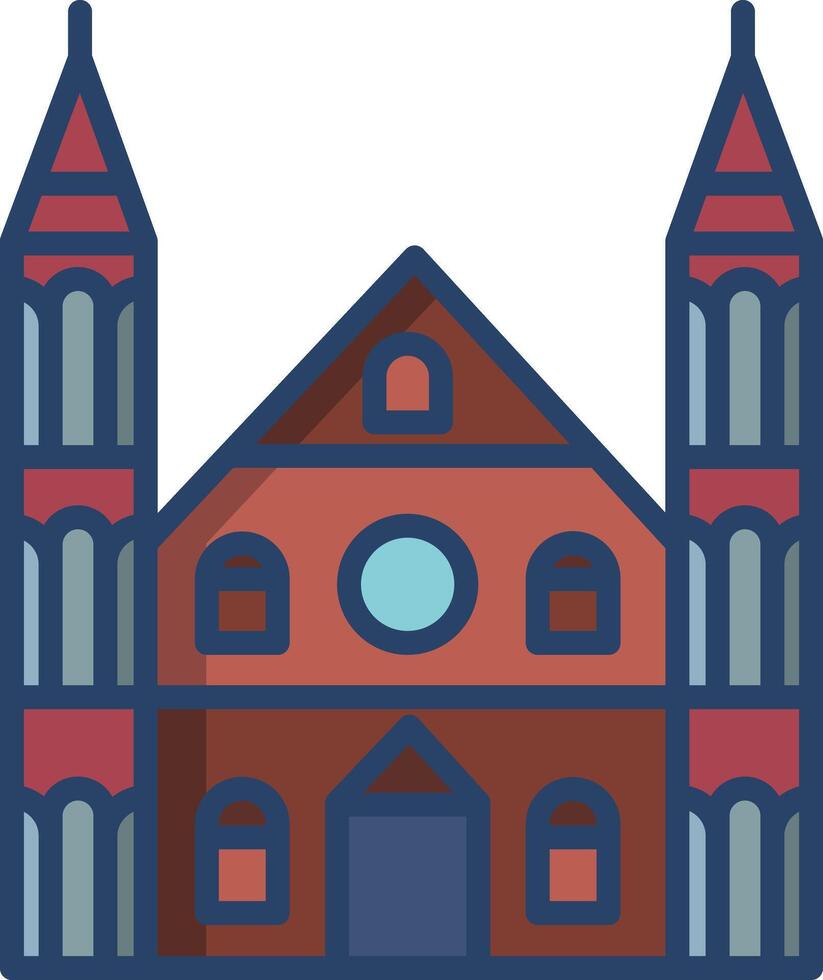 Binnenhof linear color illustration vector