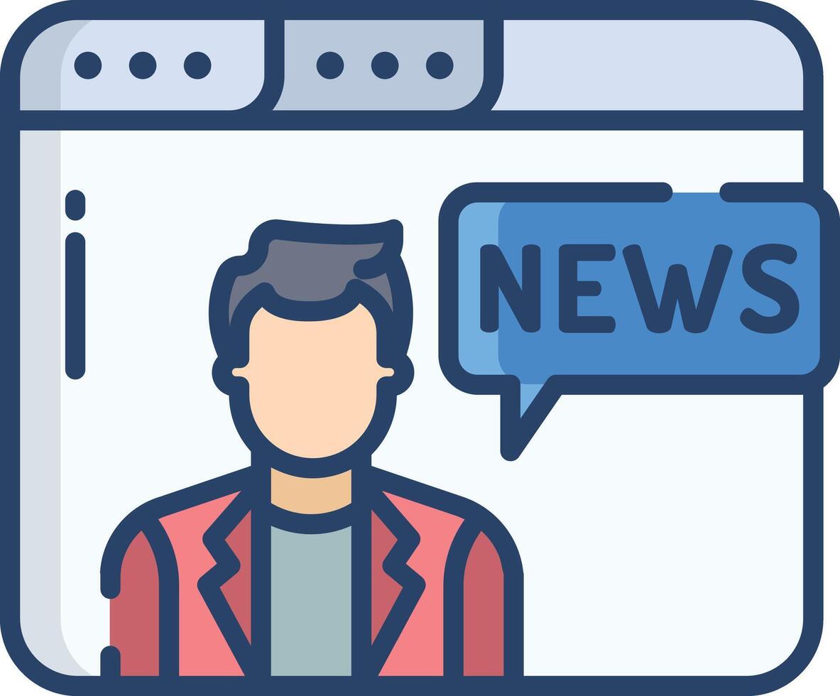 News web linear color illustration vector