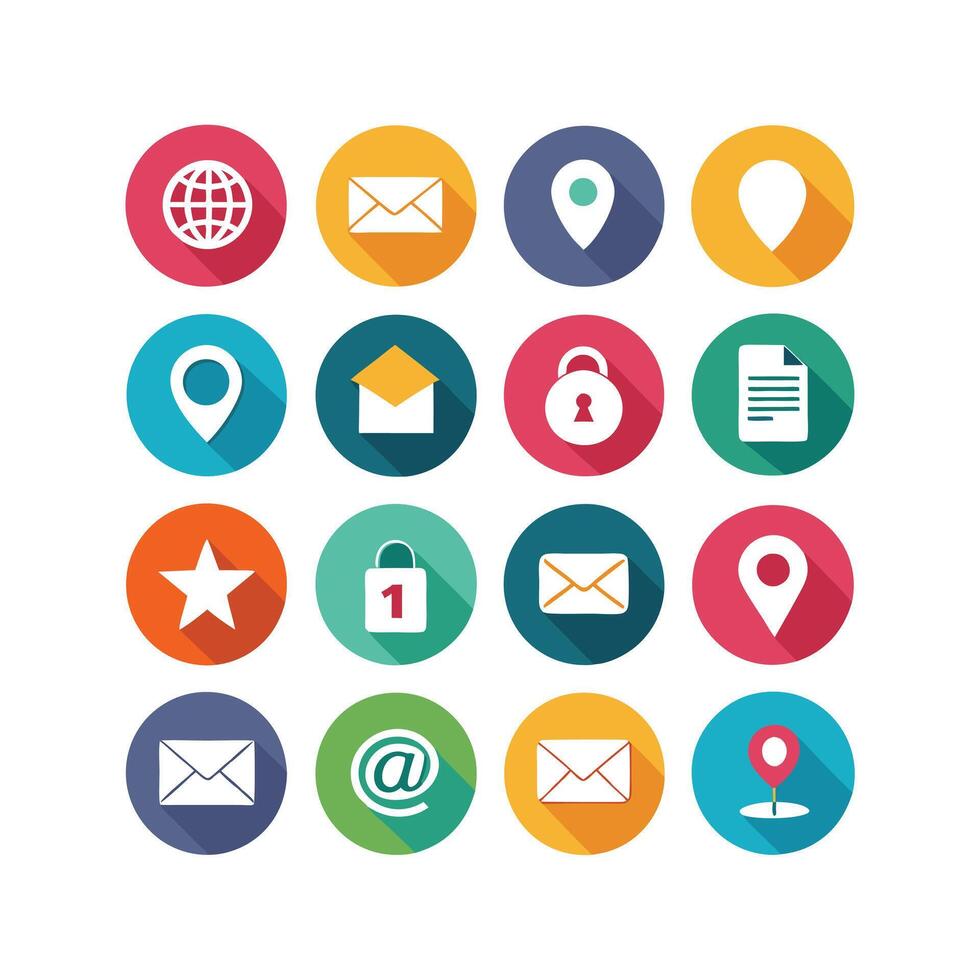 Contact Us icon set collection for websites and mobile applications vector