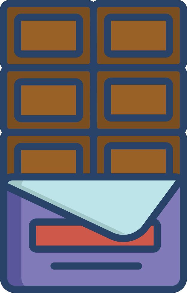 Chocolate Pastry linear color illustration vector