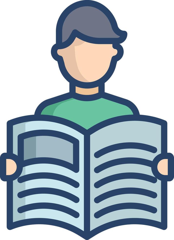 Journal linear color illustration vector