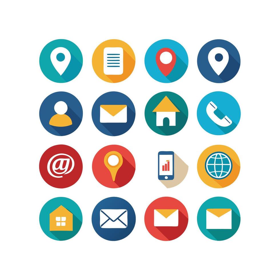Contact Us icon set collection for websites and mobile applications vector