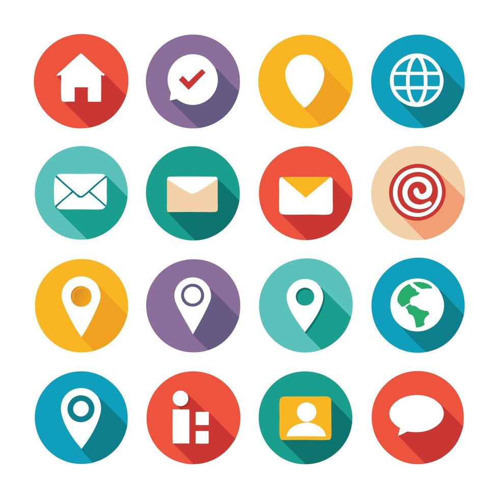 Contact Us icon set collection for websites and mobile applications vector