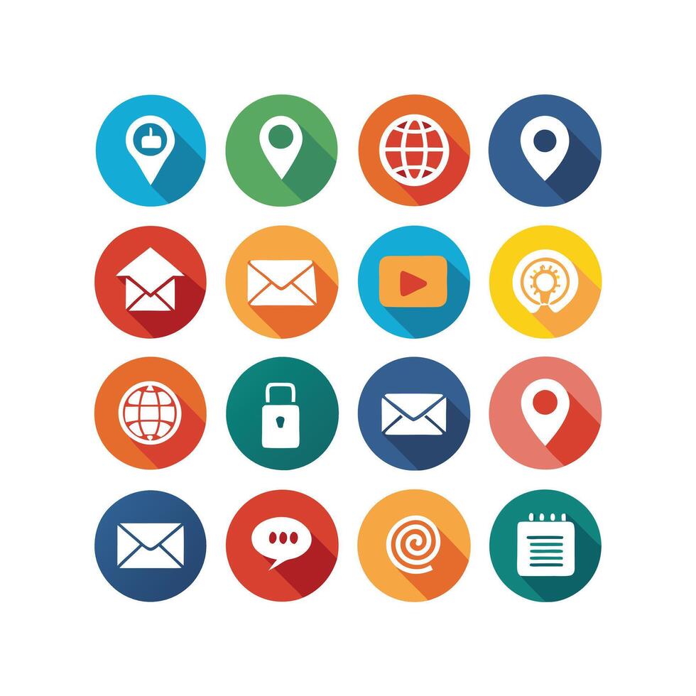 Contact Us icon set collection for websites and mobile applications vector
