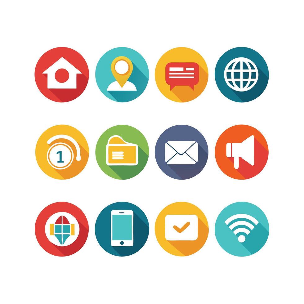 Contact Us icon set collection for websites and mobile applications vector