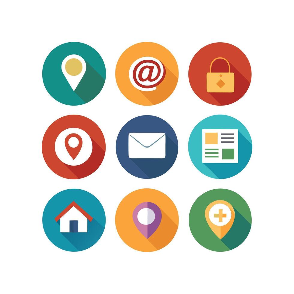 Contact Us icon set collection for websites and mobile applications vector
