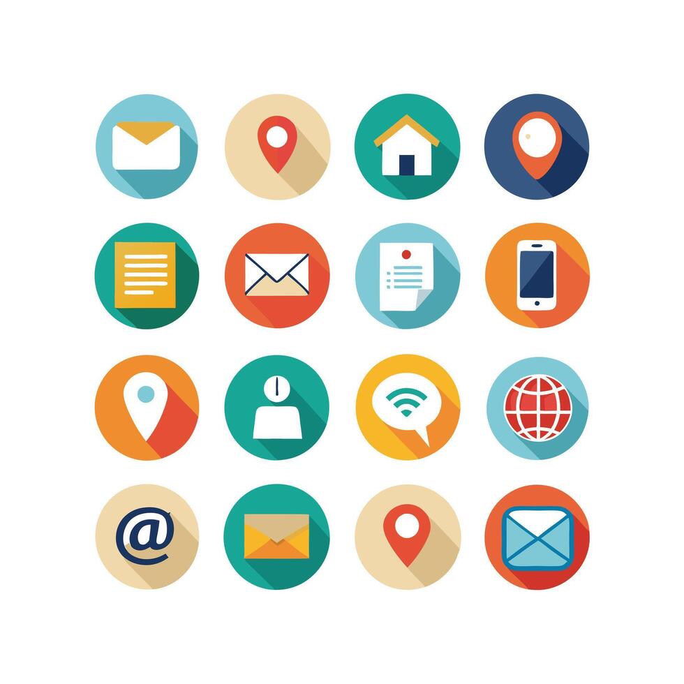 Contact Us icon set collection for websites and mobile applications vector
