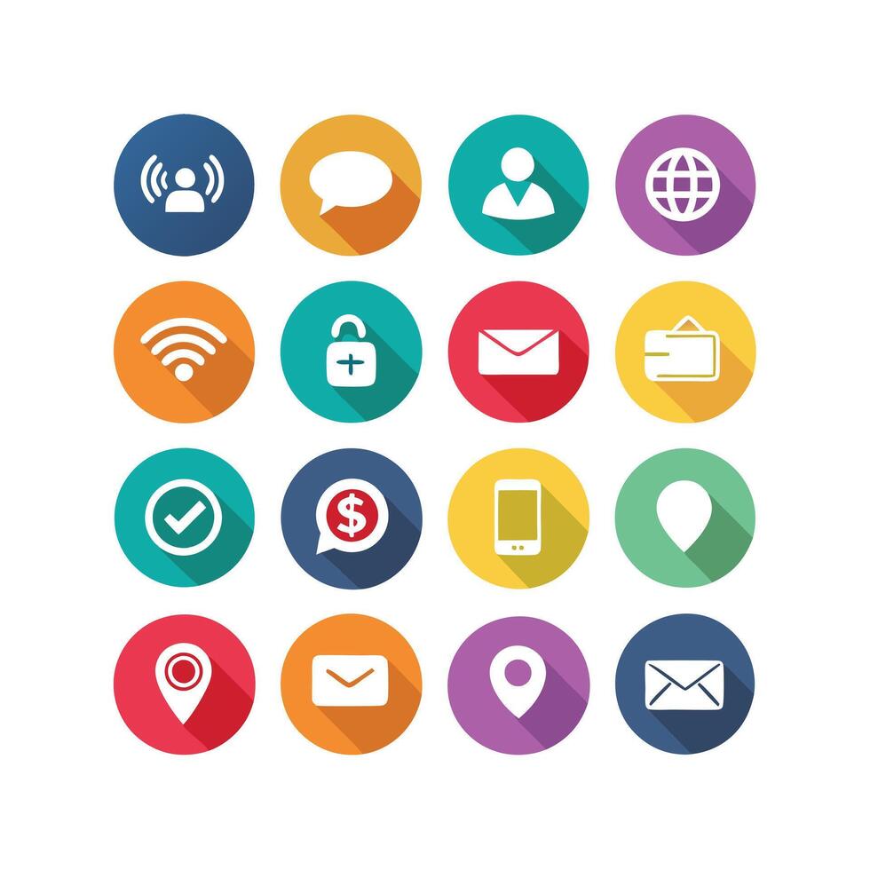 Contact Us icon set collection for websites and mobile applications vector