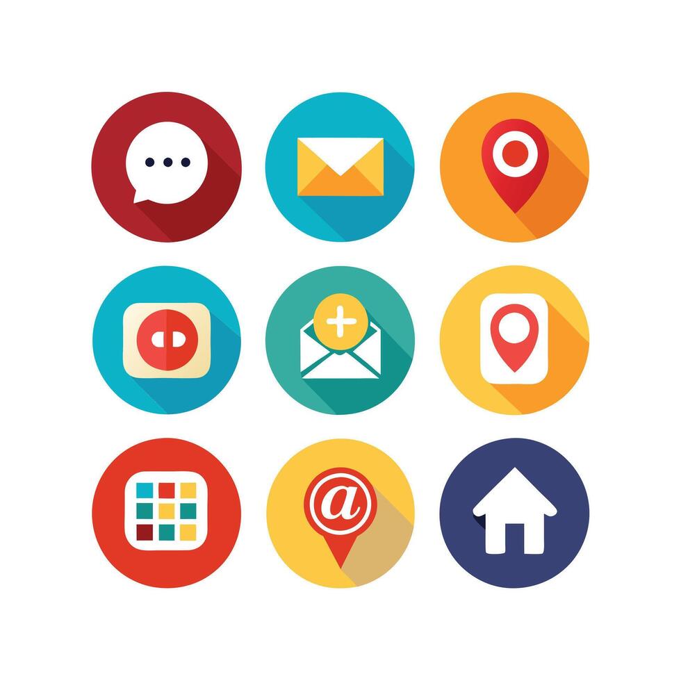 Contact Us icon set collection for websites and mobile applications vector
