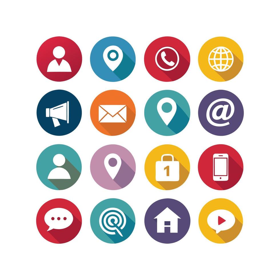 Contact Us icon set collection for websites and mobile applications vector