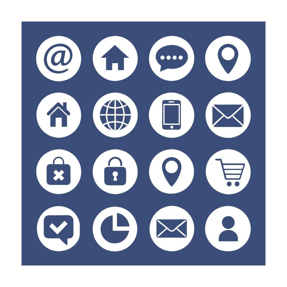 Contact Us icon set collection for websites and mobile applications vector