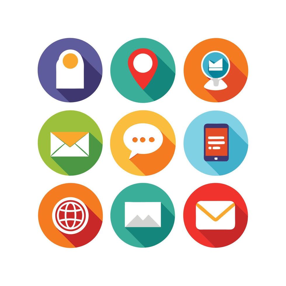 Contact Us icon set collection for websites and mobile applications vector